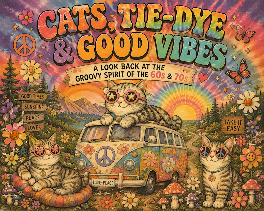 Cats, Tie-Dye, and the Spirit of the 60s & 70s