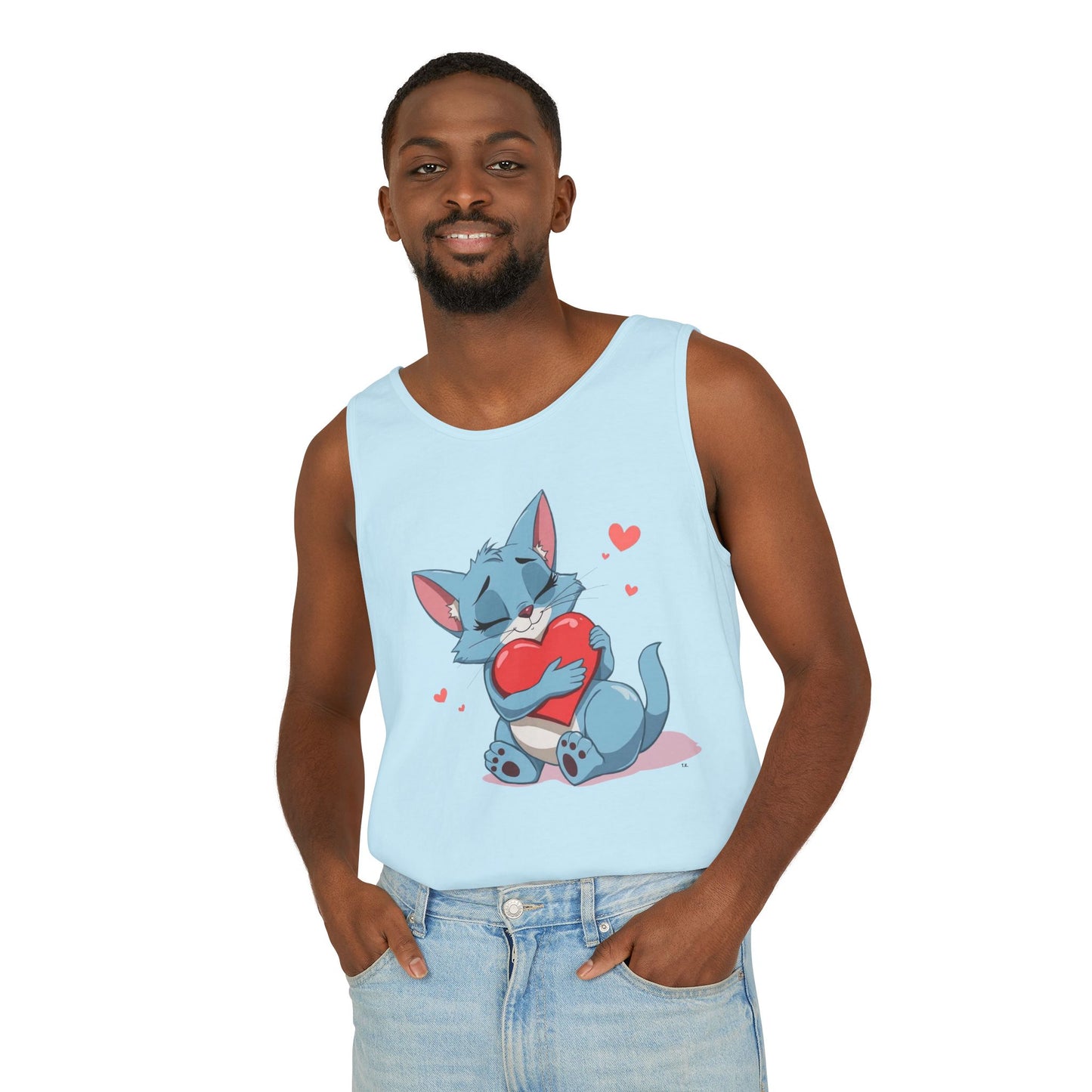 Cat Love - Unisex Garment-Dyed Tank Top