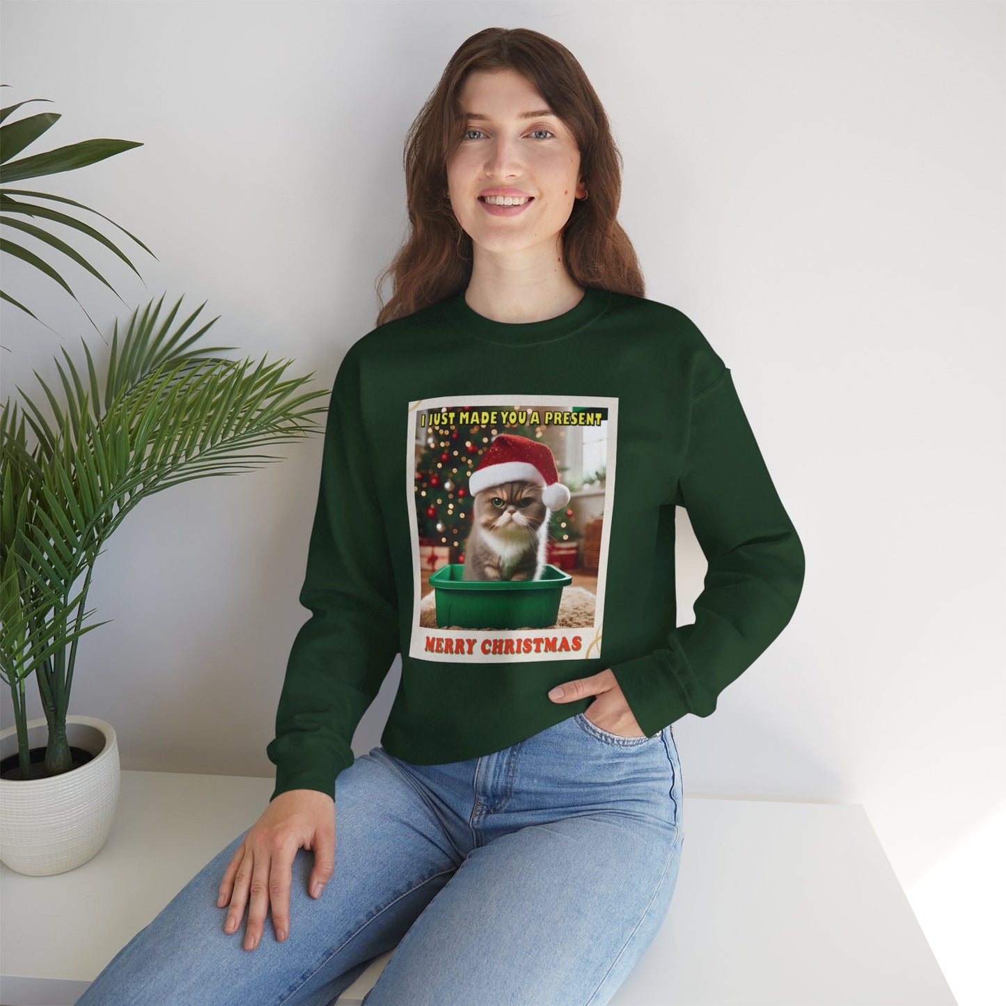 Christmas Present - Adult Unisex Heavy Blend™ Crewneck Sweatshirt (Two-Sided)