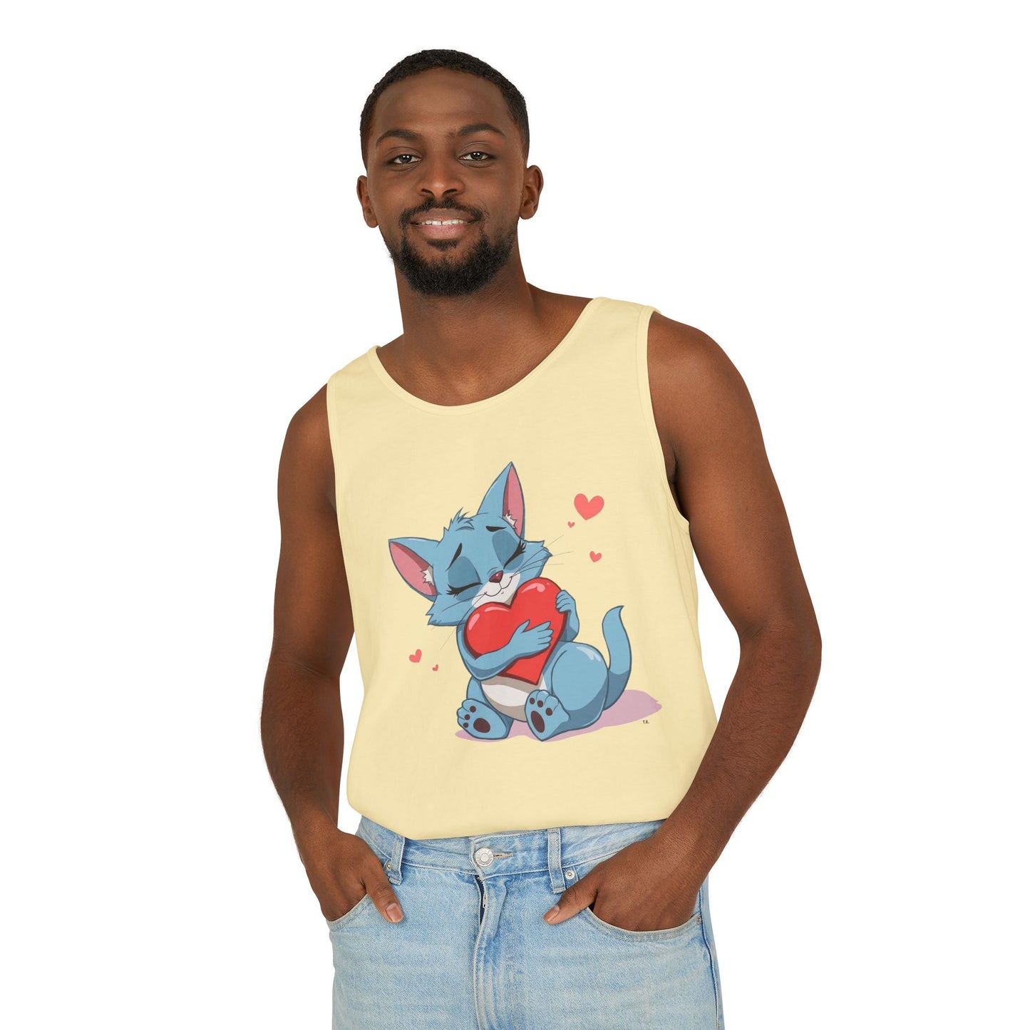 Cat Love - Unisex Garment-Dyed Tank Top