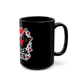 I ❤️ Black Cats – Ceramic Black Mug (11oz & 15oz)