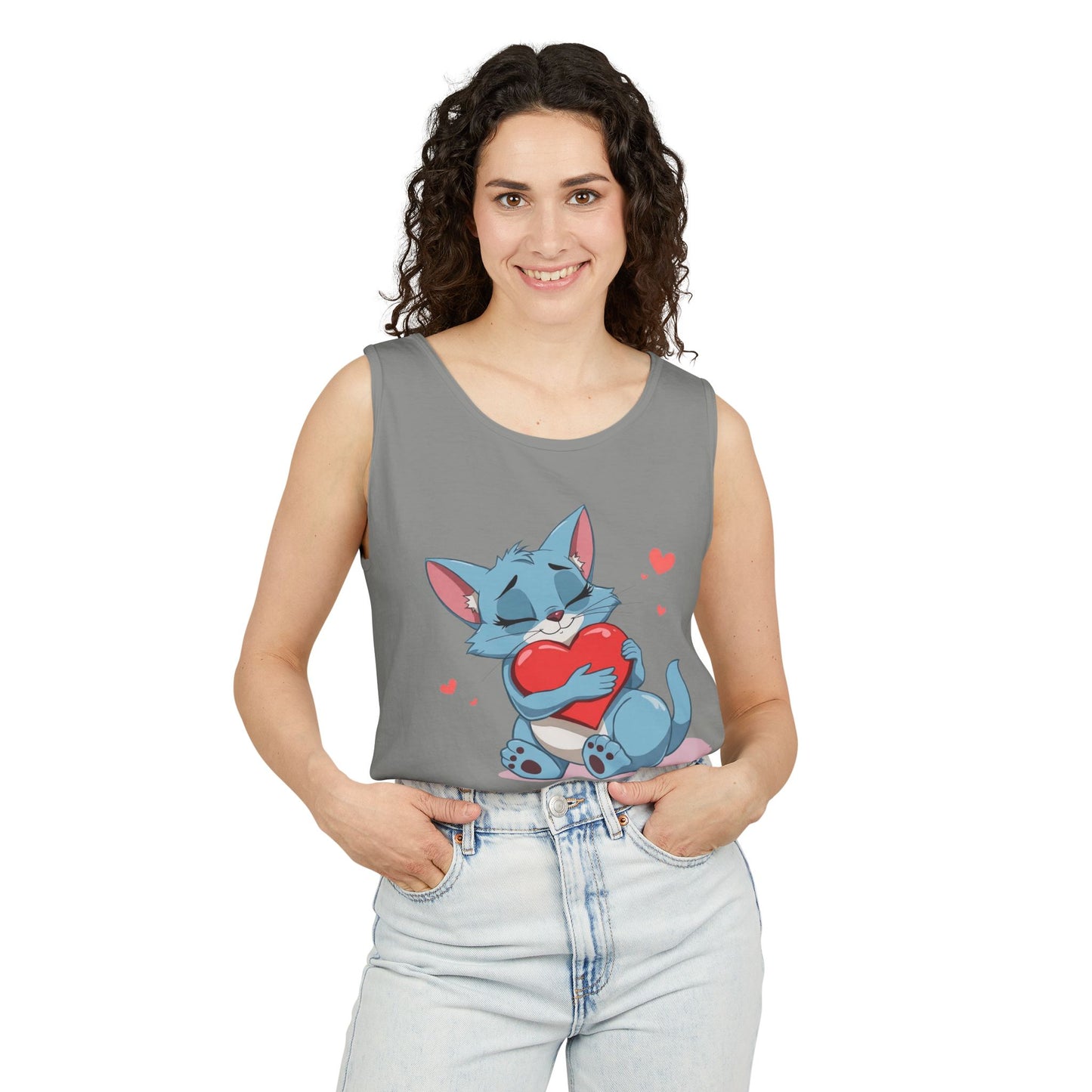 Cat Love - Unisex Garment-Dyed Tank Top