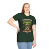 Zombie Push horror cat parody t-shirt adult forest green front view female standing