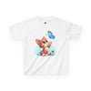 Cute Cat and Butterfly Kids Heavy Cotton Tee