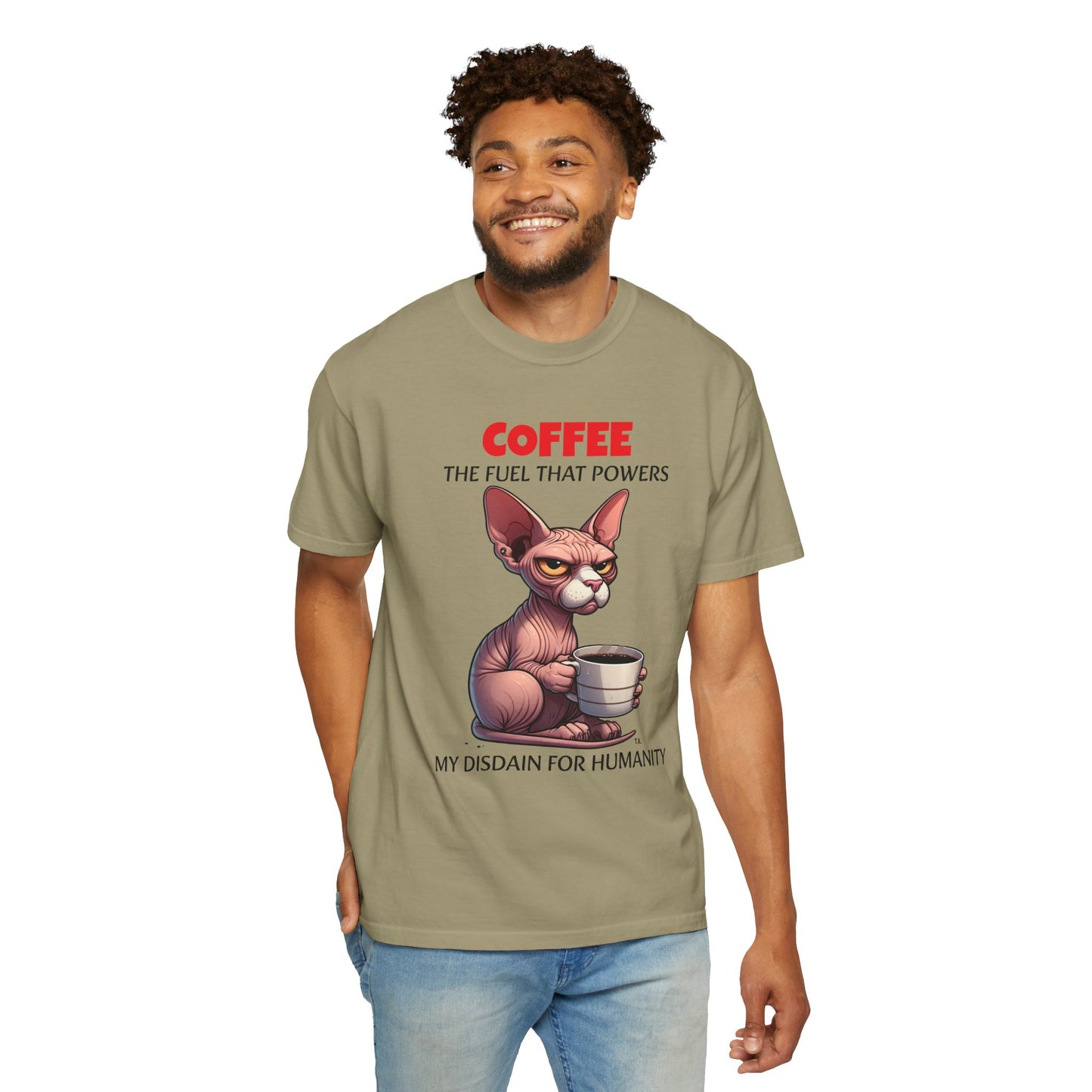 Coffee Disdain - Adult Unisex Garment-Dyed T-shirt