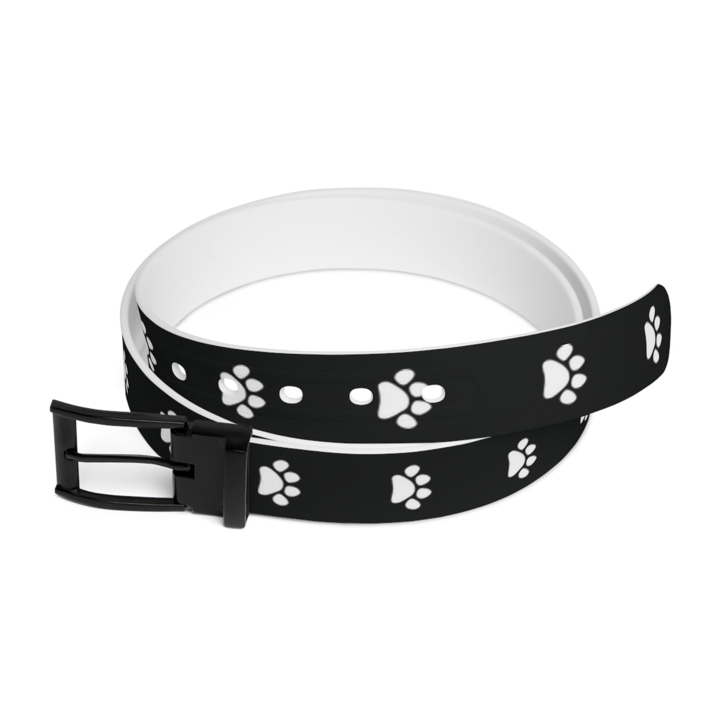 Paw Print Belt - Black