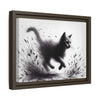 Gallery Canvas Wraps - Charcoal Garden Cat #1 - Framed