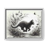 Gallery Canvas Wraps - Charcoal Garden Cat #3 - Framed