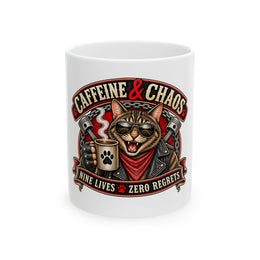 Caffeine & Chaos - Ceramic Mug, (11oz, 15oz)