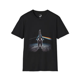 Dark Side of My Moon funny cat parody t-shirt featuring Pink Floyd inspired prism cat design 