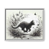 Gallery Canvas Wraps - Charcoal Garden Cat #3 - Framed