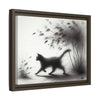 Gallery Canvas Wraps - Charcoal Garden Cat #2 - Framed