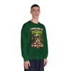 Zombie Push horror cat parody sweatshirt adult forest green front view male standing