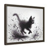 Gallery Canvas Wraps - Charcoal Garden Cat #1 - Framed