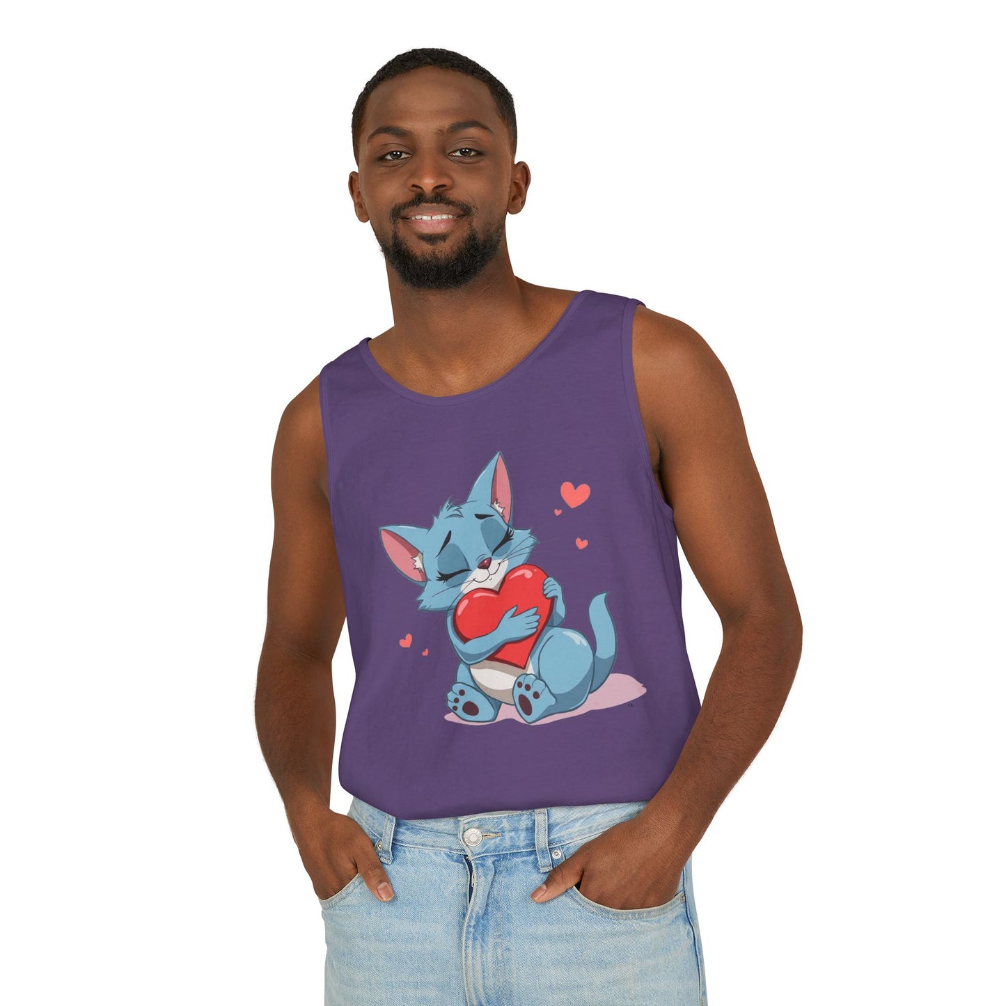 Cat Love - Unisex Garment-Dyed Tank Top