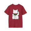 Maneki-Neko Repelling Cat - DOUBLE SIDED - Adult T-Shirt