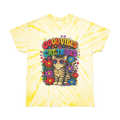 Good Vibes Cat Tribes Cyclone Tie-Dye - Adult T-Shirt