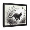 Gallery Canvas Wraps - Charcoal Garden Cat #3 - Framed