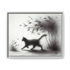 Gallery Canvas Wraps - Charcoal Garden Cat #2 - Framed