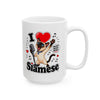 I ❤️ Siamese - Ceramic Mug, (11oz, 15oz)