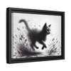 Gallery Canvas Wraps - Charcoal Garden Cat #1 - Framed