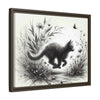 Gallery Canvas Wraps - Charcoal Garden Cat #3 - Framed