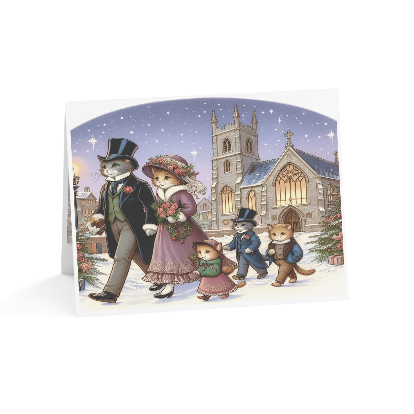 Cat Family Christmas Cards (10, 30, 50 pack)