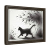 Gallery Canvas Wraps - Charcoal Garden Cat #2 - Framed