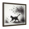 Gallery Canvas Wraps - Charcoal Garden Cat #2 - Framed