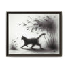Gallery Canvas Wraps - Charcoal Garden Cat #2 - Framed