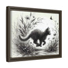 Gallery Canvas Wraps - Charcoal Garden Cat #3 - Framed