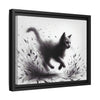 Gallery Canvas Wraps - Charcoal Garden Cat #1 - Framed