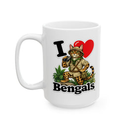 I ❤️ Bengals - Ceramic Mug, (11oz, 15oz)