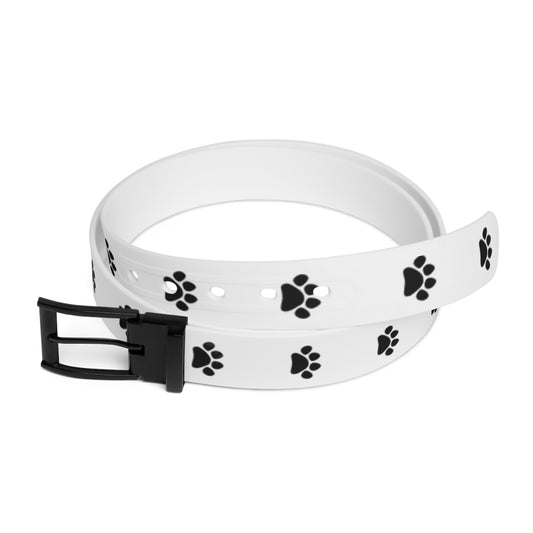 Paw Print Belt - White