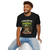 Zombie Push horror cat parody t-shirt adult black front view male seated