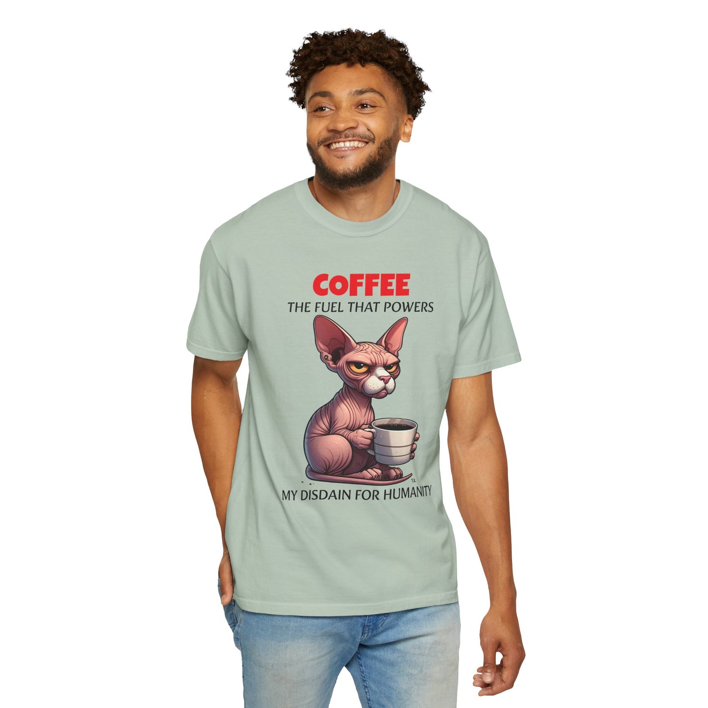 Coffee Disdain - Adult Unisex Garment-Dyed T-shirt