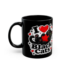 I ❤️ Black Cats – Ceramic Black Mug (11oz & 15oz)