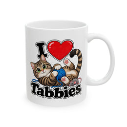I ❤️ Tabbies - Ceramic Mug, (11oz, 15oz)