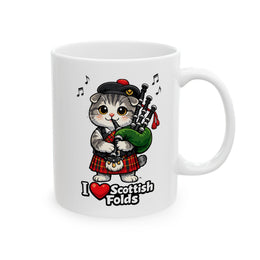 I ❤️ Scottish Folds - Ceramic Mug, (11oz, 15oz)