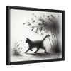 Gallery Canvas Wraps - Charcoal Garden Cat #2 - Framed