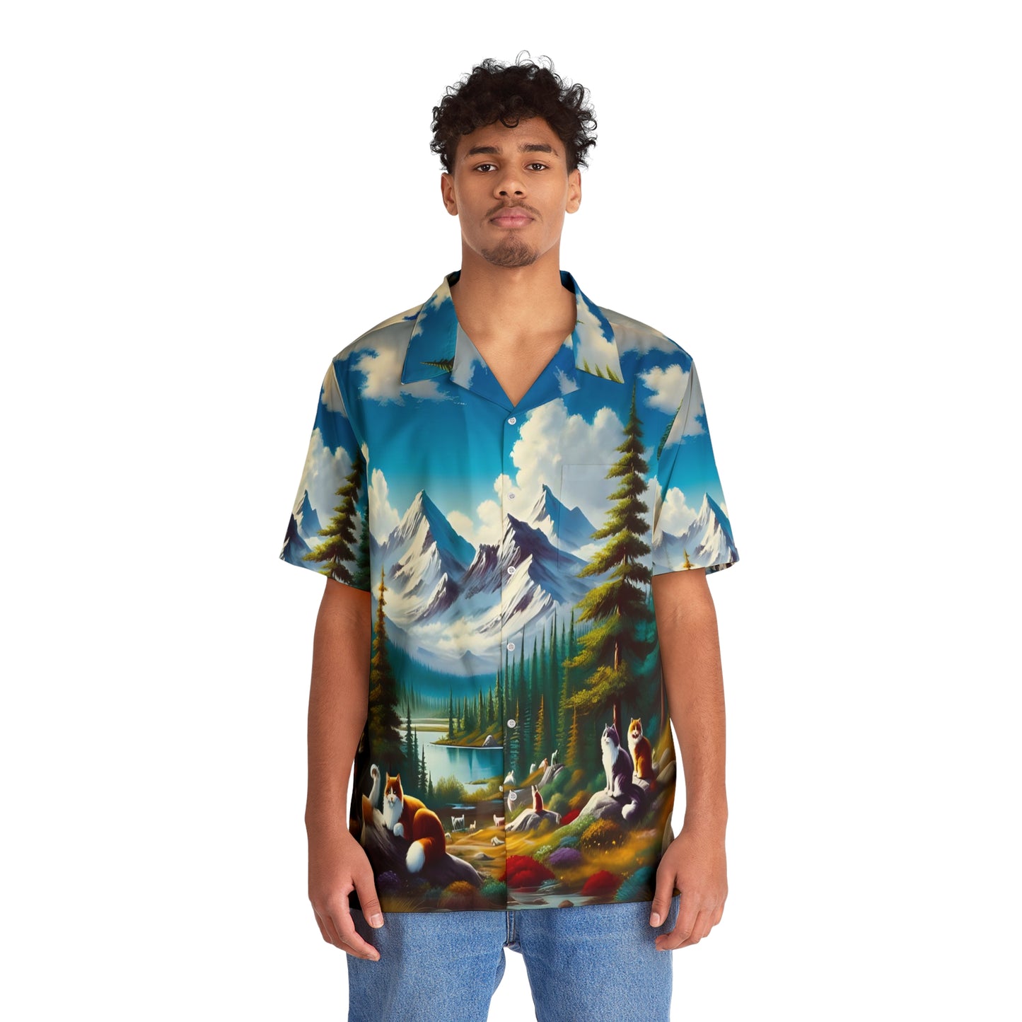 Happy Little Cats - Button Down Hawaiian Shirt