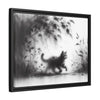 Gallery Canvas Wraps - Charcoal Garden Cat #5 - Framed