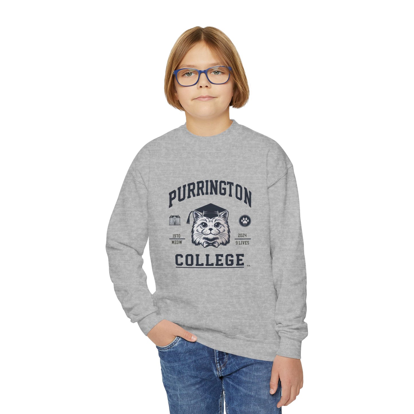 Purrington College - Youth Crewneck Sweatshirt