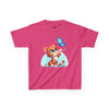 Cute Cat and Butterfly Kids Heavy Cotton Tee