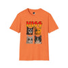 HISS cat parody adult t-shirt heather orange front view
