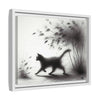 Gallery Canvas Wraps - Charcoal Garden Cat #2 - Framed