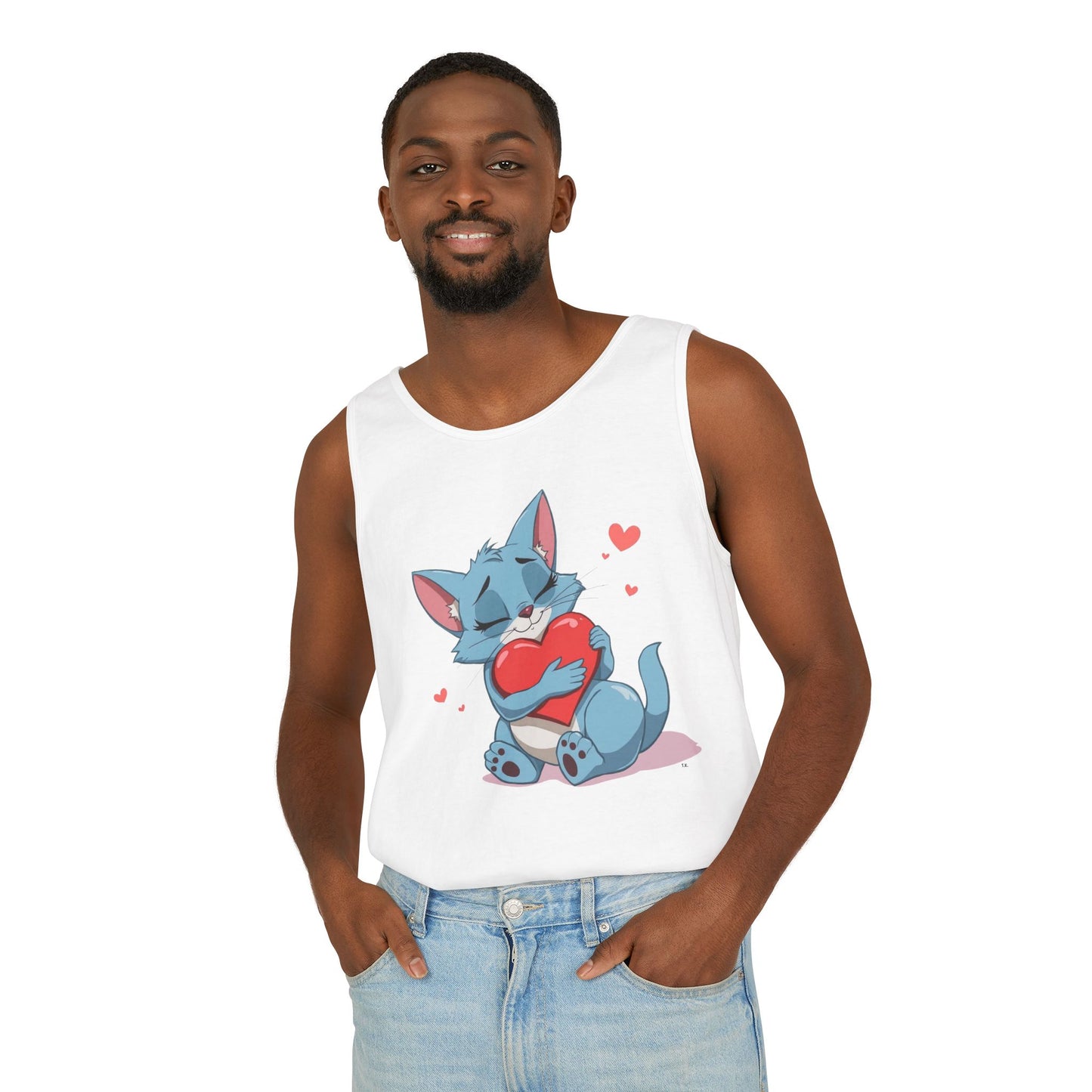 Cat Love - Unisex Garment-Dyed Tank Top