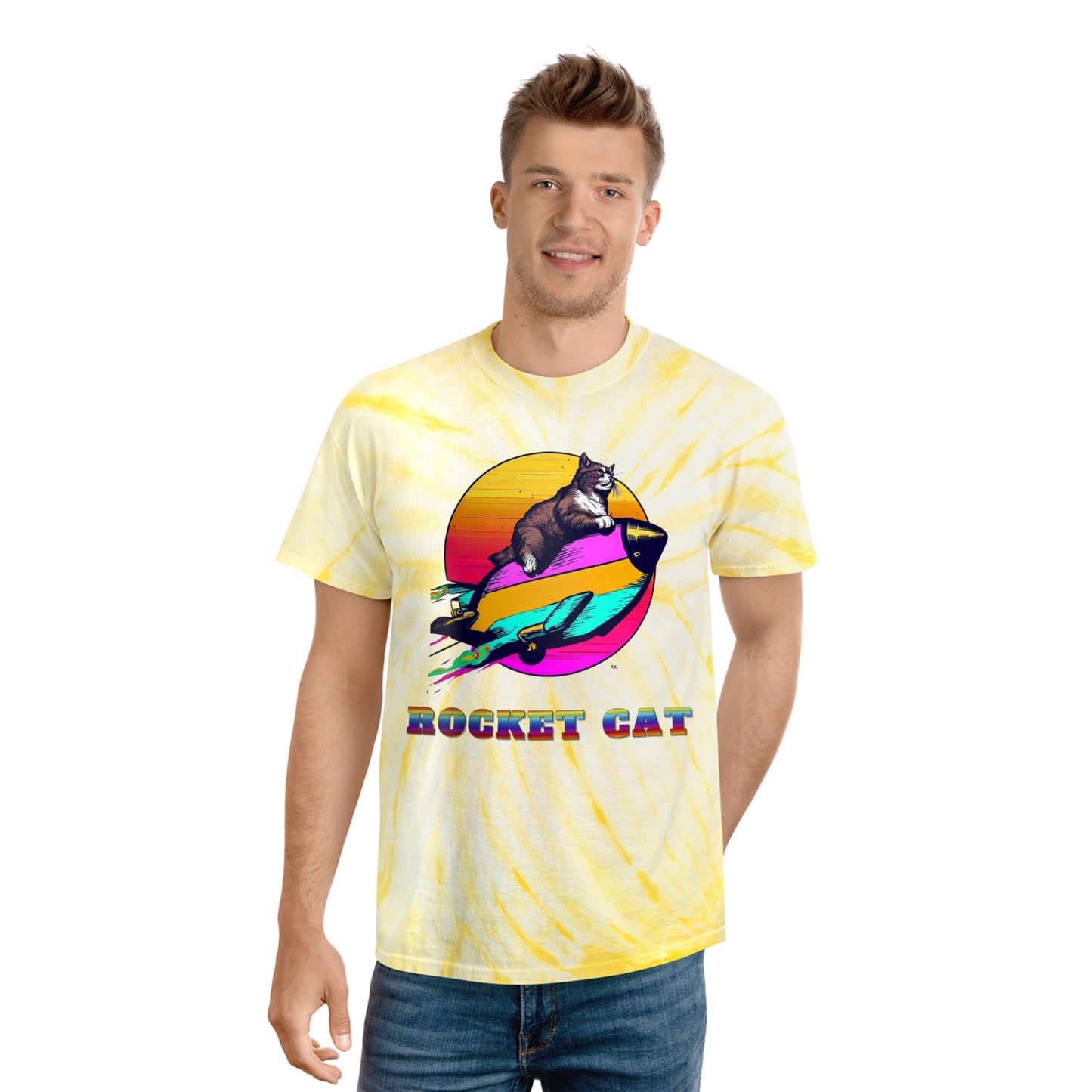 Rocket Cat Tie-Dye