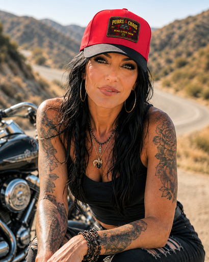 Purrs & Chaos Leather Patch - Baseball Cap