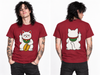 Maneki-Neko Repelling Cat - DOUBLE SIDED - Adult T-Shirt